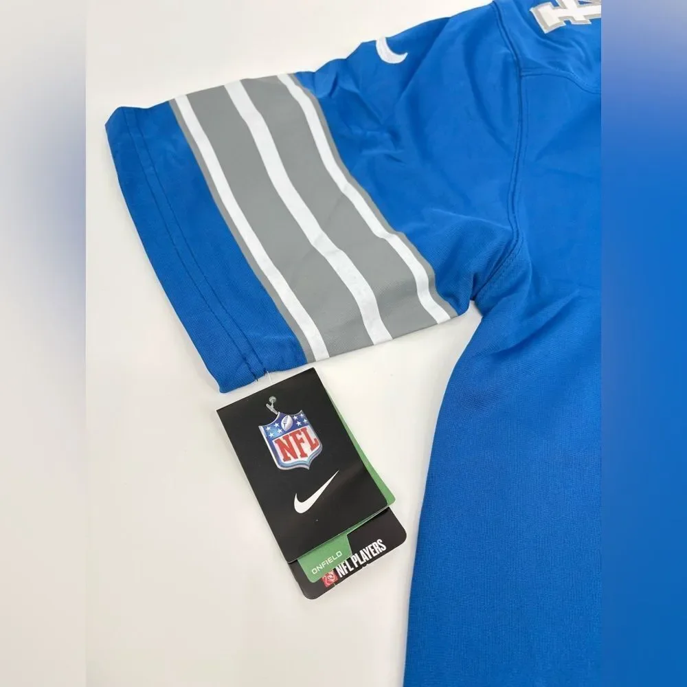 New | Nike Anzalone Detroit lions Football Jersey with Silver Accents | large